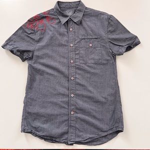 Armani Exchange Blue and Red Casual Button Down Shirt